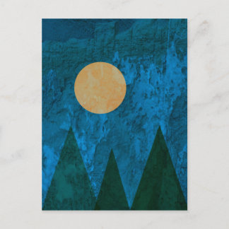 Cartão Postal Abstrato Landscape Art Mounts Moon Sky