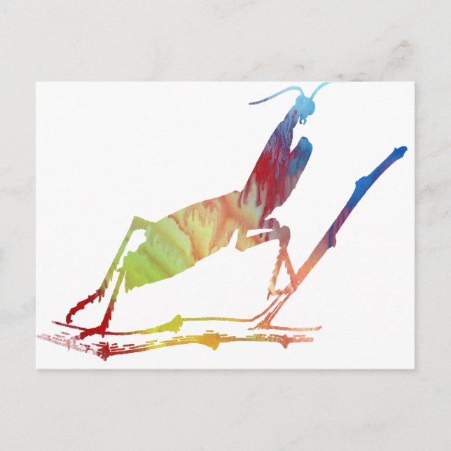 Cartão Postal Abstrato Mantis silhouette (Frente)