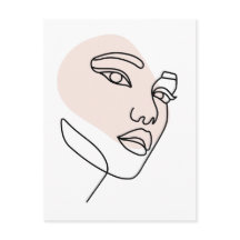 Abstrato mínima de solteiro fêmea Arte da Linha de