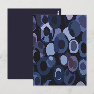 Cartão Postal Abstrato Modern Blueberry