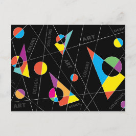 Cartão Postal Abstrato moderno - Design de Formas Coloridas |