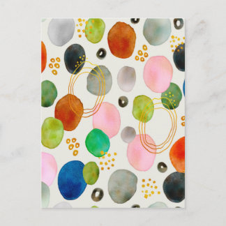 Cartão Postal Abstrato Pebble Dourado Glitter Art