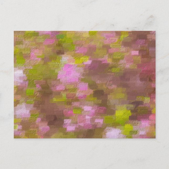 Cartão Postal Abstrato Pinks da Temporada de Prima (Frente)