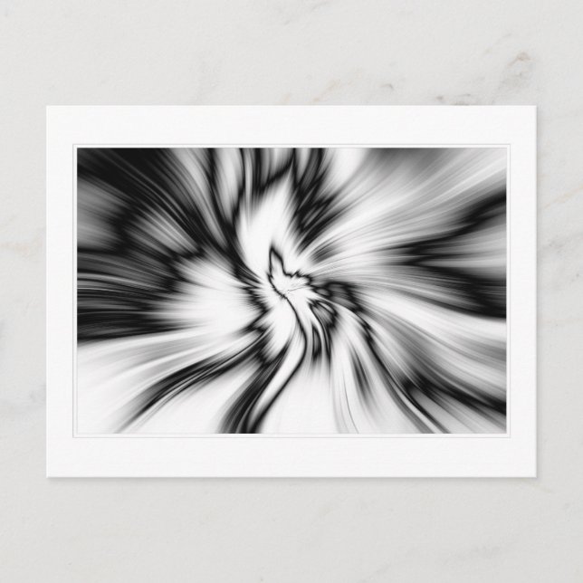 Cartão Postal Abstrato Preto e Branco (Frente)