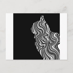 Cartão Postal Abstrato preto e branco Monocromia Gato Negra