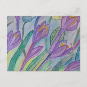 Cartão Postal Abstrato Primavera Crocus