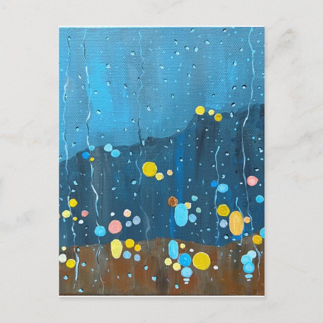 Cartão Postal Abstrato Rain Painting (Frente)