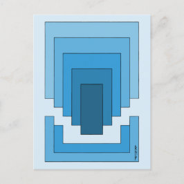 Cartão Postal Abstrato retangular em azul
