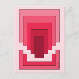 Cartão Postal Abstrato retângulo em vermelho