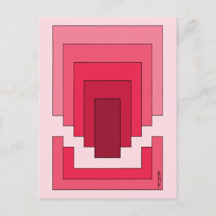 Cartão Postal Abstrato retângulo em vermelho