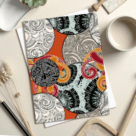 Cartão Postal Abstrato Retro inspirado no Japão