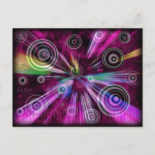Cartão Postal Abstrato Rosa E Roxo