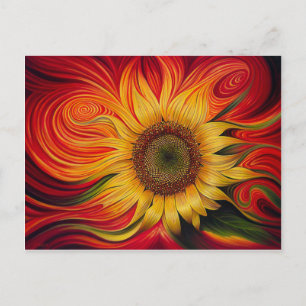 Cartão Postal Abstrato Sunflower