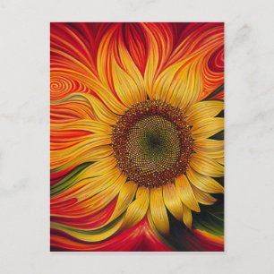 Cartão Postal Abstrato Sunflower