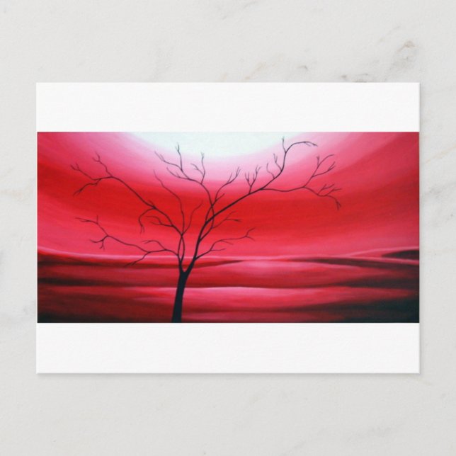 Cartão Postal Abstrato Tree Red Sky (Frente)