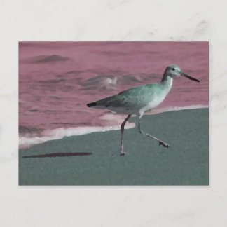 Cartão Postal abstrato verde-sanduíche na praia