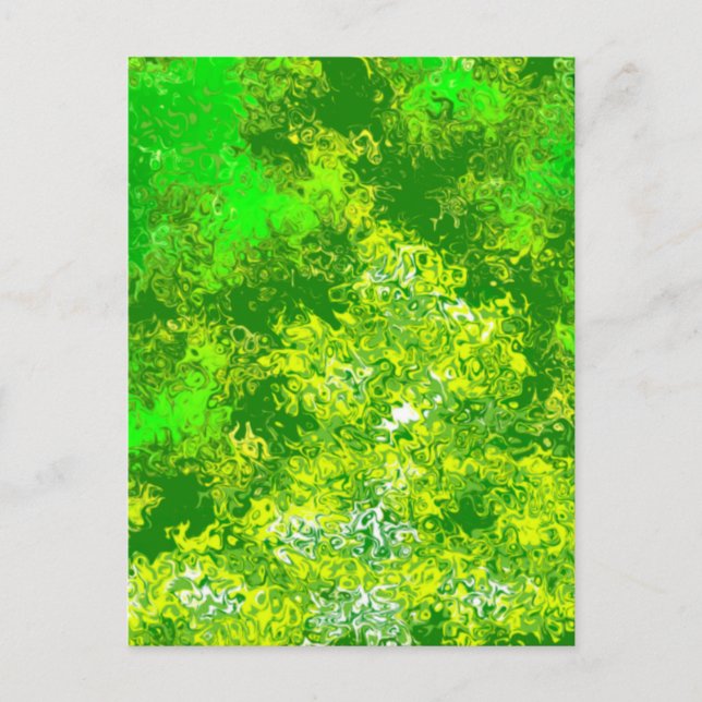 Cartão Postal Abstrato Verde Violento (Frente)