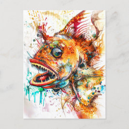 Cartão Postal Abstrato Watercolor Ilustração de um Ang Profundo