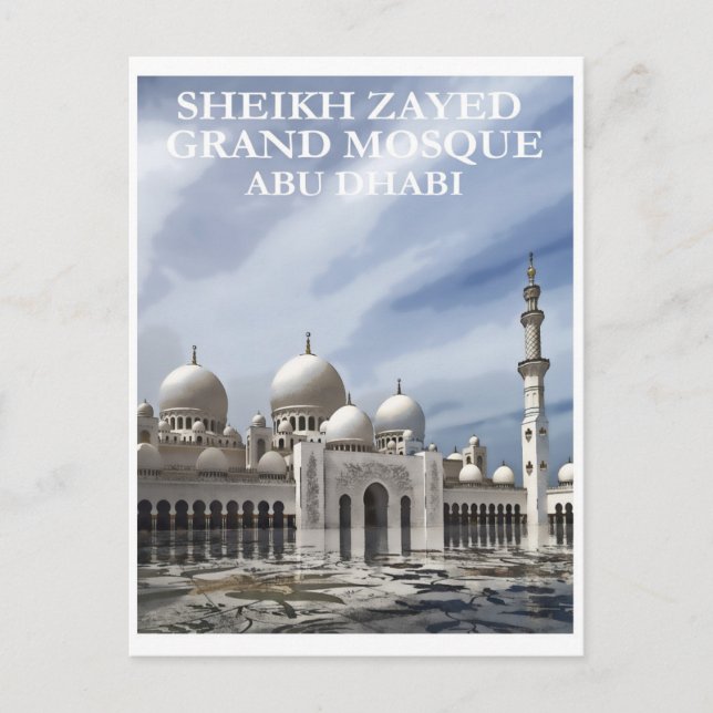 Cartão Postal Abu Dhabi Sheik Zayed Grande Viagem da Mesquita (Frente)