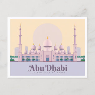Cartão Postal Abu Dhabi UAE Pastel Viagem