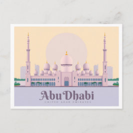 Cartão Postal Abu Dhabi UAE Pastel Viagem
