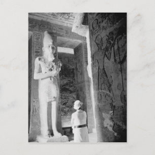 Cartão Postal Abu Simbel Egito, Turista dentro do Templo (NR)