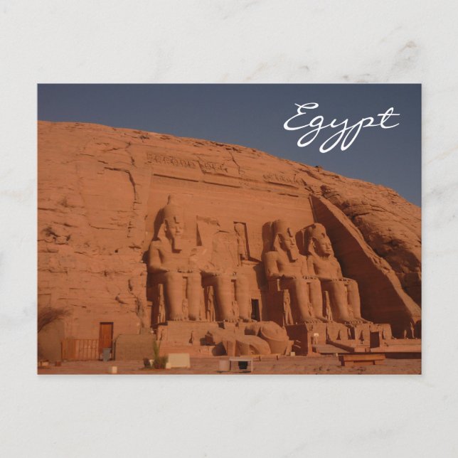 Cartão Postal abu simbel iluminado pelo sol (Frente)