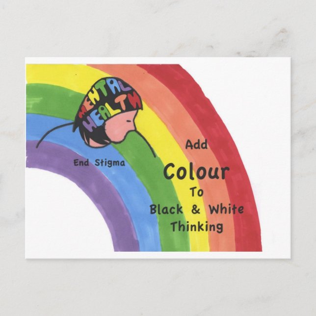 Cartão Postal Acabar com o estigma da saúde mental (Frente)