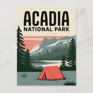 Cartão Postal Acadia National Park Camping Vintage