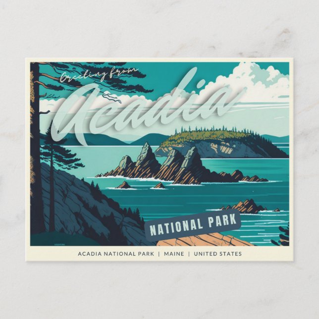 Cartão Postal Acadia National Park, Maine, Estados Unidos (Frente)