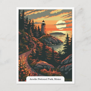 Cartão Postal Acadia National Park, Maine Lighthouse Viagem
