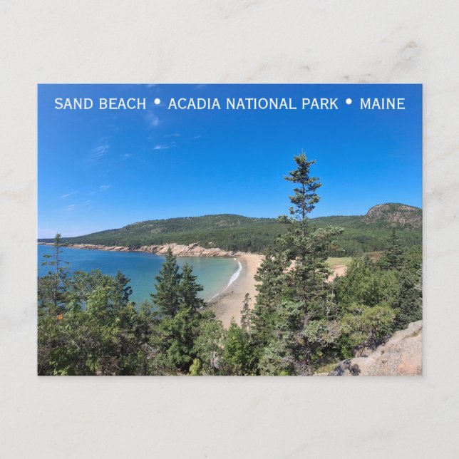 Cartão Postal Acadia National Park Maine Sand Beach Viagem (Frente)