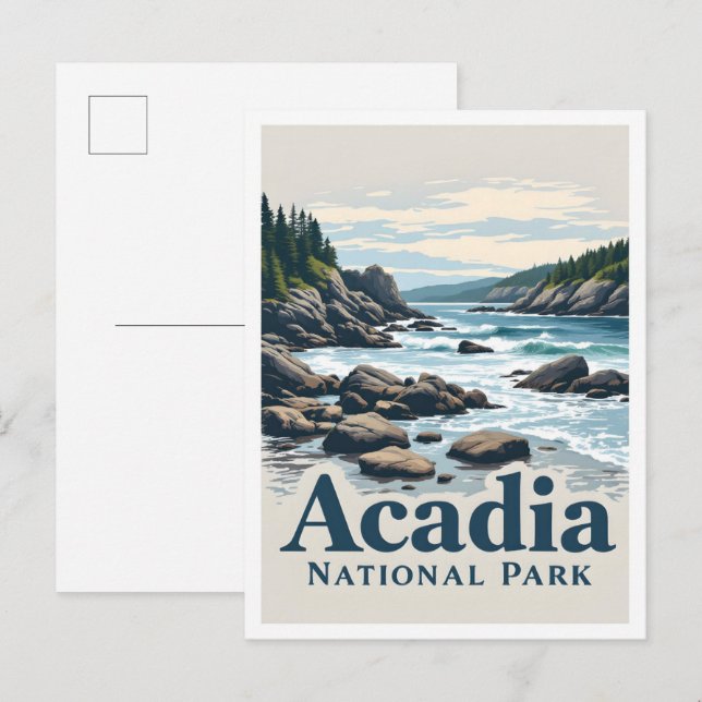 Cartão Postal Acadia National Park Maine USA Viagem (Frente/Verso)