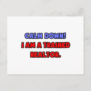 Cartão Postal Acalme-Se. Eu sou um corretor treinado