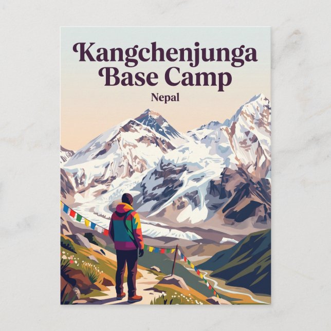 Cartão Postal Acampamento Base Kangchenjunga Nepal (Frente)