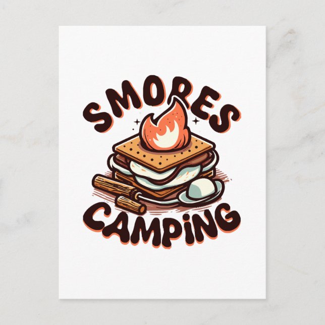 Cartão Postal acampamento de smores (Frente)