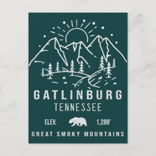 Cartão Postal Acampamento Minimalista de Hiking Gatlinburg Tenne
