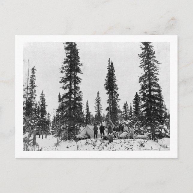 Cartão Postal Acampamento na Neve ao Norte do Círculo Polar Árti (Frente)