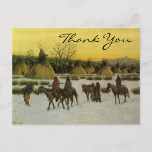 Cartão Postal Acampamento Sioux de Hauser no joelho ferido