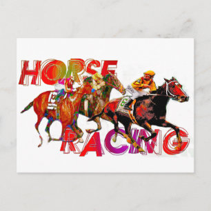 Cartão Postal Ação de Corrida de Cavalos