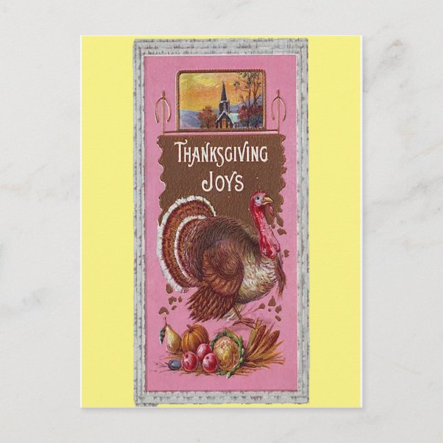 Cartão Postal Ação de Graças com a Turquia 1917 (Frente)