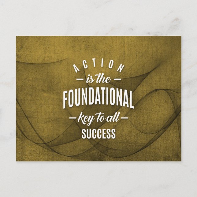 Cartão Postal Ação é Chave - Cotação de Motivação. (Frente)