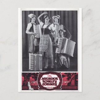 Cartão Postal Accordion Girls Vintage Ad