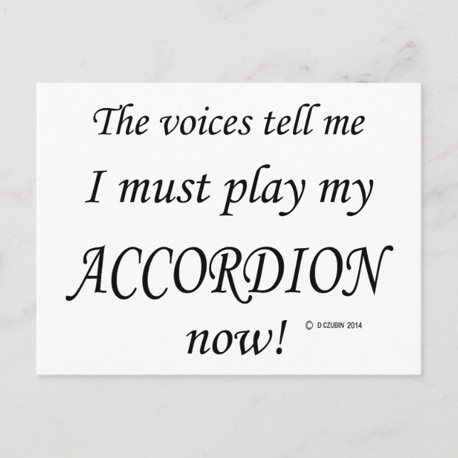 Cartão Postal Accordion Voices diz que deve jogar (Frente)