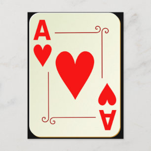 Cartão Postal Ace de corações