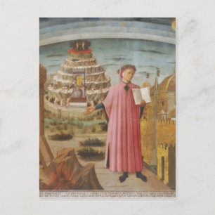 Cartão Postal Acessórios de arte da Dante e da Divina Comédia
