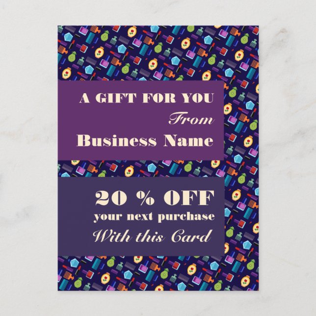 Cartão Postal Acessórios de beleza Beauticista e cabeleireiro Gi (Frente)