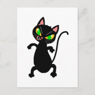 Cartão Postal Acessórios engraçados para gatos - gato preto, rab