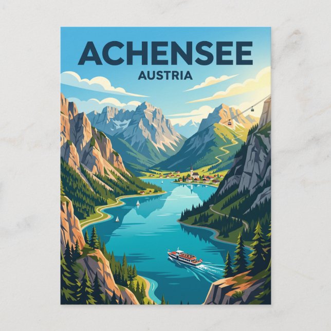 Cartão Postal Achensee Áustria (Frente)