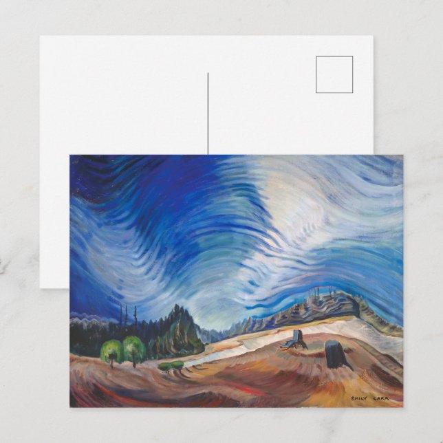 Cartão Postal Acima da Cova de Cascalho | Emily Carr | (Frente/Verso)